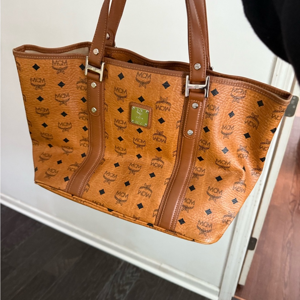 MCM Cognac Visetos Tote Bag